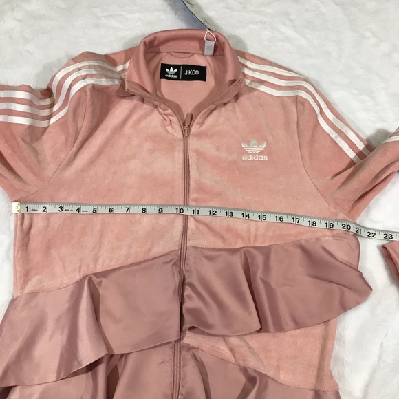 NWT ADIDAS J KOO track jacket pink white ruffle L - Picture 6 of 8